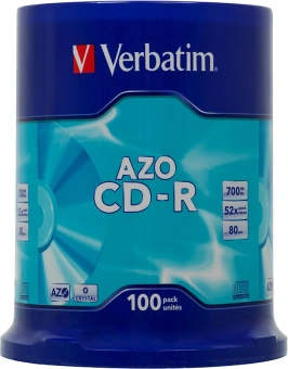 Диск CD-R Verbatim 700Mb 52x Cake Box (100шт) (43430) - купить недорого с доставкой в интернет-магазине