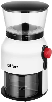 Кофемолка Kitfort КТ-7566 150Вт сист.помол.:жернова вместим.:180гр белый/черный - купить недорого с доставкой в интернет-магазине