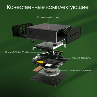 Неттоп Digma Pro Minimax U1 i3 1215U (1.2) 8Gb SSD512Gb UHDG Windows 11 Professional GbitEth WiFi BT 60W темно-серый/черный (DPP3-8DXW01) - купить недорого с доставкой в интернет-магазине