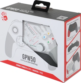 Геймпад A4Tech Bloody GPW50 Sports белый USB Беспроводной виброотдача обратная связь (GPW50 SPORTS WHITE) - купить недорого с доставкой в интернет-магазине