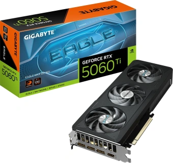 Видеокарта Gigabyte PCI-E 5.0 GV-N506TEAGLEMAX OC-16GD 1.0 NVIDIA GeForce RTX 5060TI 16Gb 128bit GDDR7 2617/28000 HDMIx1 DPx3 HDCP Ret - купить недорого с доставкой в интернет-магазине