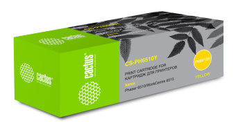 Картридж лазерный Cactus CS-PH6510Y 106R03487 желтый (2400стр.) для Xerox Phaser 6510DN/WC 6515DN - купить недорого с доставкой в интернет-магазине
