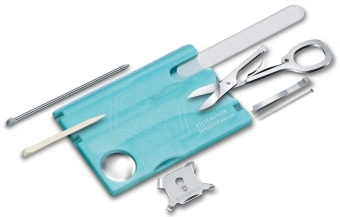 Швейцарская карта Victorinox SwissCard Nailcare (0.7240.T21) бирюзовый полупрозрачный коробка подарочная - купить недорого с доставкой в интернет-магазине