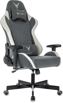 Кресло игровое Knight Regal Fabric серый/светло-серый искусственная замша крестов. металл - купить недорого с доставкой в интернет-магазине