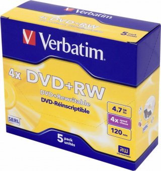 Диск DVD+RW Verbatim 4.7Gb 4x Jewel case (5шт) (43229) - купить недорого с доставкой в интернет-магазине