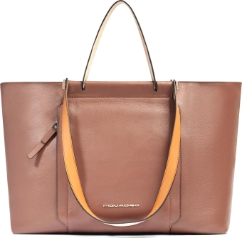 Деловая сумка женская Piquadro Circle BD3336W92/MBE с отделением для ноутбука 14" коричневая/бежевая натур.кожа - купить недорого с доставкой в интернет-магазине