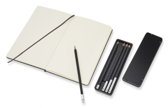 Набор Moleskine Art Collection пенал с черногр.карандашами/блокнот Large нелинованный черный - купить недорого с доставкой в интернет-магазине