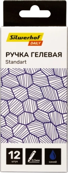 Набор ручек гелев. автоматическая Silwerhof Daily NG Standart d=0.5мм син. черн. кор.карт. (12шт) линия 0.3мм - купить недорого с доставкой в интернет-магазине