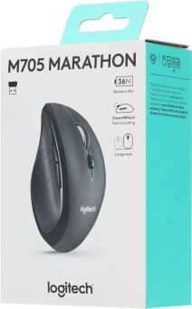 Мышь Logitech M705 серый оптическая 1000dpi беспров. USB для ноутбука 5but (910-001963) - купить недорого с доставкой в интернет-магазине