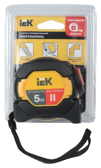 Рулетка строительная IEK Professional TIR10-3-005 дл.полотна 5м изм.шкала в см зацеп двусторонний желтый/черный - купить недорого с доставкой в интернет-магазине