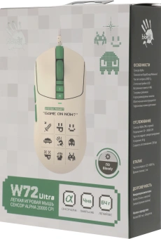 Мышь A4Tech Bloody W72 Ultra Pixels Green рисунок/бежевый/зеленый оптическая 20000dpi USB 6but (W72 ULTRA) - купить недорого с доставкой в интернет-магазине