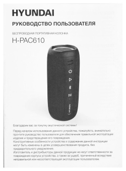 Колонка порт. Hyundai H-PAC610 т.синий 20W 2.0 BT/3.5Jack 10м 2000mAh - купить недорого с доставкой в интернет-магазине