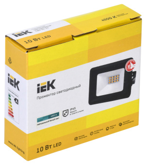 Прожектор уличный IEK СДО LPDO601-10-40-K02 светодиодный 10Втчерный - купить недорого с доставкой в интернет-магазине