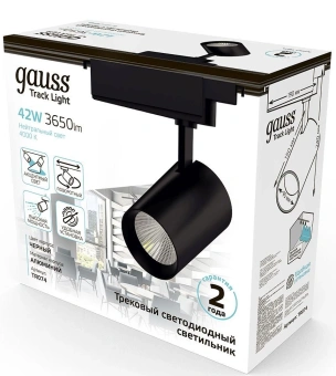 Система трековая Gauss TR074 42Вт 4000K цв.св.:белый нейтральный черный - купить недорого с доставкой в интернет-магазине