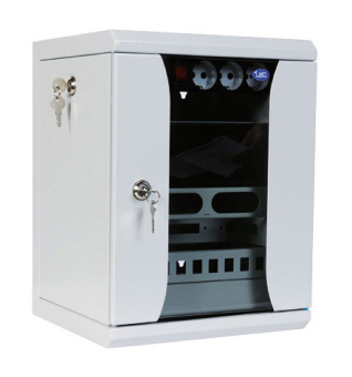 Шкаф коммутационный ЦМО (ШРН-12.255-10) настенный 12U 320x305мм пер.дв.стекл 100кг серый 255мм 10.62кг 180град. 600мм металл - купить недорого с доставкой в интернет-магазине