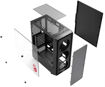 Корпус Bloody CC-126 черный без БП ATX 8x120mm 2xUSB2.0 1xUSB3.0 audio bott PSU - купить недорого с доставкой в интернет-магазине