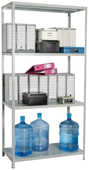 Стеллаж Практик MS Standart 120/60x20/4 пол.:4 единая 1200x600x200мм серый (S24199132402) - купить недорого с доставкой в интернет-магазине