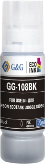 Чернила G&G GG-108BK C13T09C14A черный70мл для Epson Ecotank L8050/L18050 - купить недорого с доставкой в интернет-магазине
