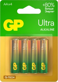 Батарея GP Ultra Alkaline 15AUA21-2CRSBC4 AA (4шт) блистер - купить недорого с доставкой в интернет-магазине