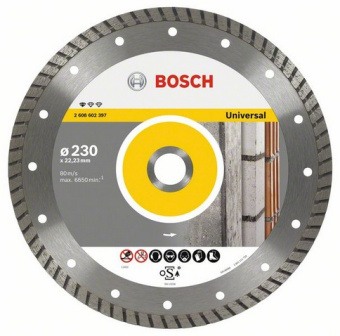 Диск алмазный Bosch Standard for Universal Turbo (2608602397) d=230мм d(посад.)=22.23мм (угловые шлифмашины) - купить недорого с доставкой в интернет-магазине