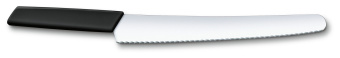Нож кухонный Victorinox Swiss Modern (6.9073.26WB) стальной для хлеба лезв.260мм серрейт. заточка черный блистер - купить недорого с доставкой в интернет-магазине