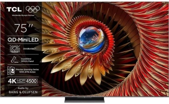 Телевизор QLED TCL 75" 75C8K черный 4K Ultra HD 120Hz DVB-T DVB-T2 DVB-C DVB-S DVB-S2 USB WiFi Smart TV - купить недорого с доставкой в интернет-магазине