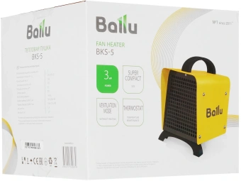 Тепловая пушка электрическая Ballu BKS BKS-5 3000Вт желтый/черный - купить недорого с доставкой в интернет-магазине