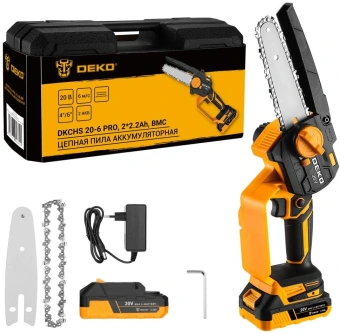 Цепная пила Deko DKCHS 20-6 PRO 20Вт дл.шины:12" (30cm) (083-2012) - купить недорого с доставкой в интернет-магазине