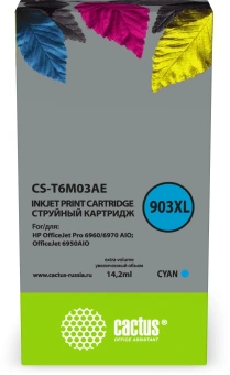 Картридж струйный Cactus CS-T6M03AE №903XL голубой (14.2мл) для HP OJP 6950/6960/6970 с чипом - купить недорого с доставкой в интернет-магазине