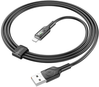 Кабель Hoco U120 iP USB (m)-Lightning (m) 1.2м черный коробка - купить недорого с доставкой в интернет-магазине