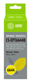 Чернила Cactus CS-EPT6644B T6644 желтый 100мл для Epson L100/L110/L120/L132/L200/L210/L222/L300/L312/L350/L355/L362/L366/L456/L550/L555/L566/L1300 - купить недорого с доставкой в интернет-магазине