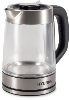 Чайник электрический Hyundai HYK-G4015 1.9л. 2200Вт черный/серебристый корпус: стекло - купить недорого с доставкой в интернет-магазине