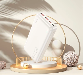 Мобильный аккумулятор Hoco J101A Astute 20000mAh QC3.0/PD2.0 22.5W 3A 2xUSB-A/USB-C белый (82502) - купить недорого с доставкой в интернет-магазине