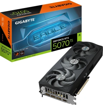 Видеокарта Gigabyte PCI-E 5.0 GV-N507TEAGLE OC-16GD 1.0 NVIDIA GeForce RTX 5070TI 16Gb 256bit GDDR7 2542/28000 HDMIx1 DPx3 HDCP Ret - купить недорого с доставкой в интернет-магазине
