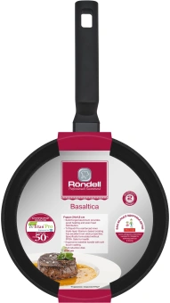 Сковорода Rondell Basaltica RDA-1840 круглая 24см покрытие: TriTitanPRO ручка несъемная (без крышки) черный - купить недорого с доставкой в интернет-магазине