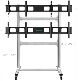 Подставка для телевизора Onkron FSPRO2L-22 серебристый 40"-55" макс.200кг напольный мобильный - купить недорого с доставкой в интернет-магазине