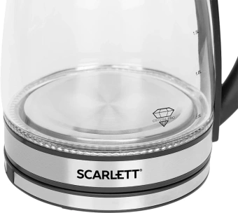 Чайник электрический Scarlett SC-EK27G54 1.7л. 1800Вт серебристый/черный корпус: стекло/металл/пластик - купить недорого с доставкой в интернет-магазине