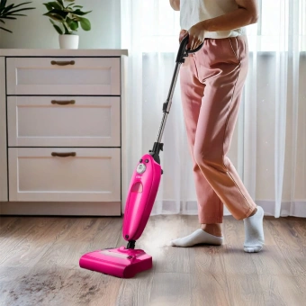Швабра паровая Kitfort КТ-3940 1500Вт розовый/черный - купить недорого с доставкой в интернет-магазине