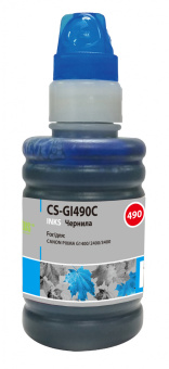 Чернила Cactus CS-GI490C GI-490 голубой 100мл для Canon Pixma G1400/G2400/G3400 - купить недорого с доставкой в интернет-магазине