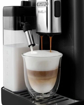 Кофемашина Delonghi Rivelia EXAM440.55.B 1450Вт серебристый/черный - купить недорого с доставкой в интернет-магазине
