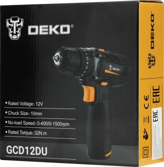 Дрель-шуруповерт Deko GCD12DU аккум. патрон:быстрозажимной (063-4039) - купить недорого с доставкой в интернет-магазине