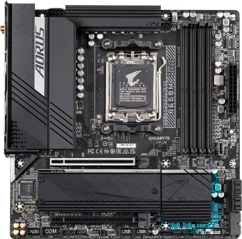 Материнская плата Gigabyte B650M AORUS ELITE AX SocketAM5 AMD B650 4xDDR5 mATX AC`97 8ch(7.1) 2.5Gg RAID+HDMI+DP - купить недорого с доставкой в интернет-магазине