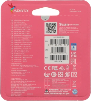 Флеш Диск A-Data 64GB UC310 UC310-64G-RBK USB3.2 черный - купить недорого с доставкой в интернет-магазине