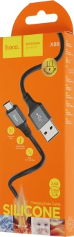 Кабель Hoco X86 Micro Spear X86 MICRO USB (m)-micro USB (m) 1м черный коробка - купить недорого с доставкой в интернет-магазине