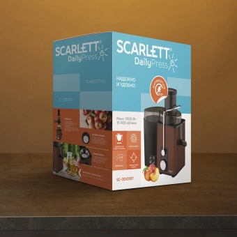 Соковыжималка центробежная Scarlett SC-JE50S57 1000Вт рез.сок.:600мл. коричневый/черный - купить недорого с доставкой в интернет-магазине