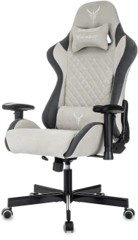 Кресло игровое Knight Regal Fabric светло-серый/серый искусственная замша крестов. металл - купить недорого с доставкой в интернет-магазине
