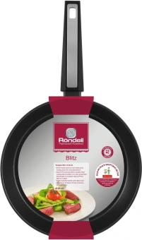 Сковорода Rondell Blitz RDA-1913 круглая 26см покрытие: Xylan Plus ручка несъемная (без крышки) черный - купить недорого с доставкой в интернет-магазине