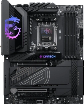 Материнская плата MSI MPG X870E CARBON MAX WIFI Socket AM5 AMD X870E 4xDDR5 ATX AC`97 8ch(7.1) 5Gigabit + 2.5Gigabit Ethernet RAID+HDMI - купить недорого с доставкой в интернет-магазине