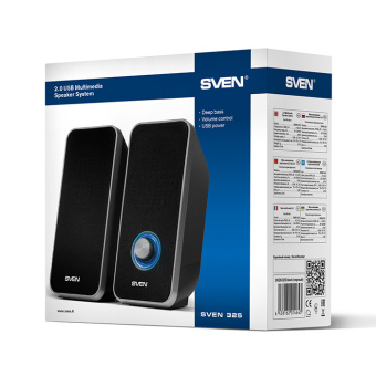 Колонки Sven 325 2.0 черный 6Вт - купить недорого с доставкой в интернет-магазине