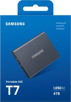 Накопитель SSD Samsung USB3.2 Gen2 4TB MU-PC4T0T/WW T7 1.8" черный - купить недорого с доставкой в интернет-магазине